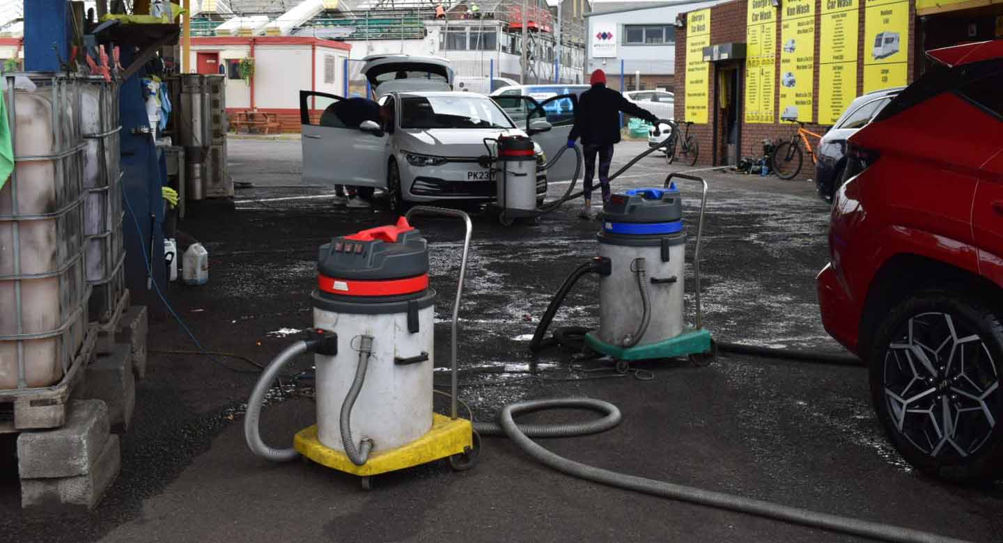A car gleaming after a full valet at George's Car Wash in Haydock